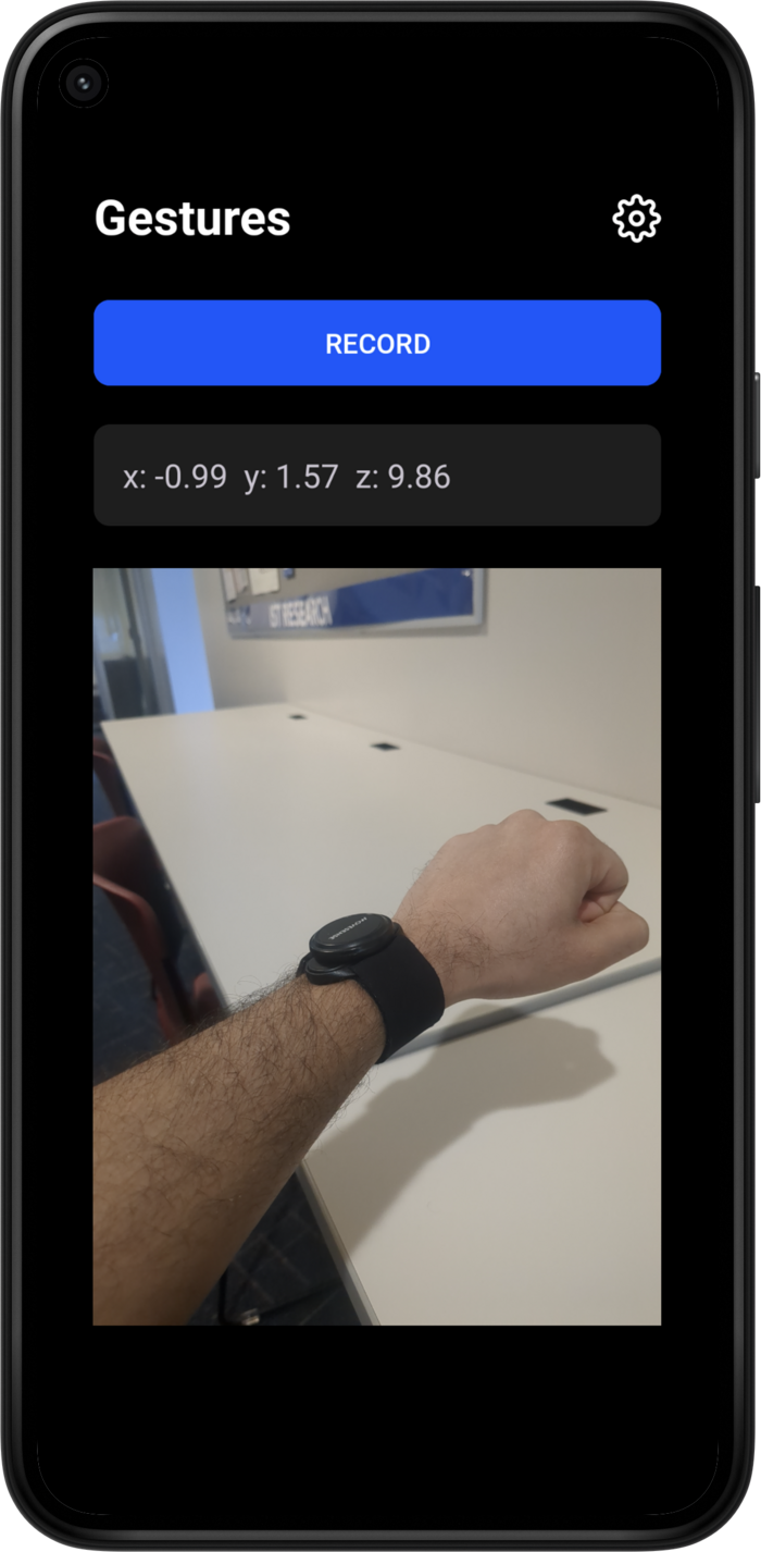 The app's record data screen
